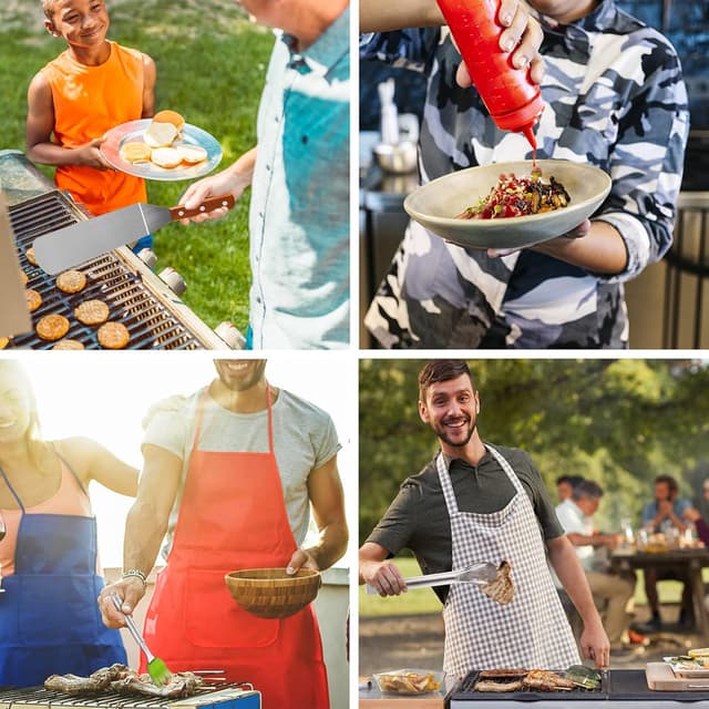 Thumbnail 6 de MAIKEHIGH lot d’accessoires pour plancha 8 pièces en inox (spatules, tourne-hamburger, pinces, bouteilles et brosse)