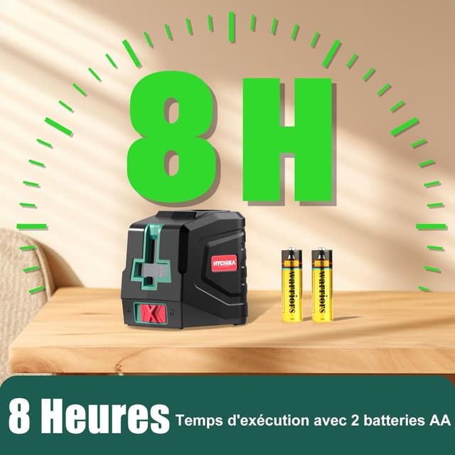 Detalle de Niveau laser vert HYCHIKA – niveau laser autonivelant avec lignes vertes et mode manuel
