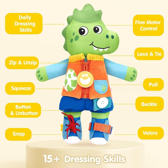 Thumbnail 2 de hahaland Peluche Montessori Unicorno/Dino 2 anni