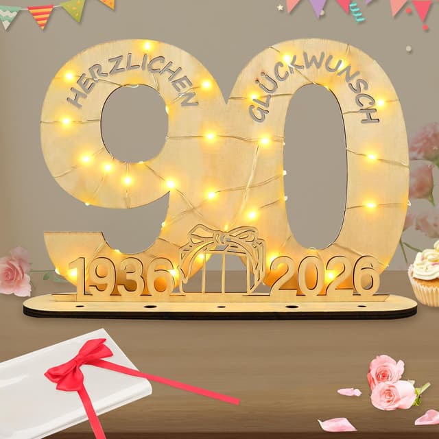 Detalle de Seutgjie Deko 90 Geburtstag Holzschild 29x21 đ