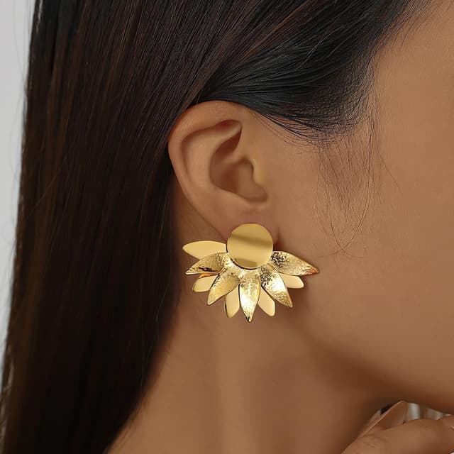 Thumbnail 6 de Boucles d’oreilles fleur plaquées or 18 carats BUEMMR pour femmes