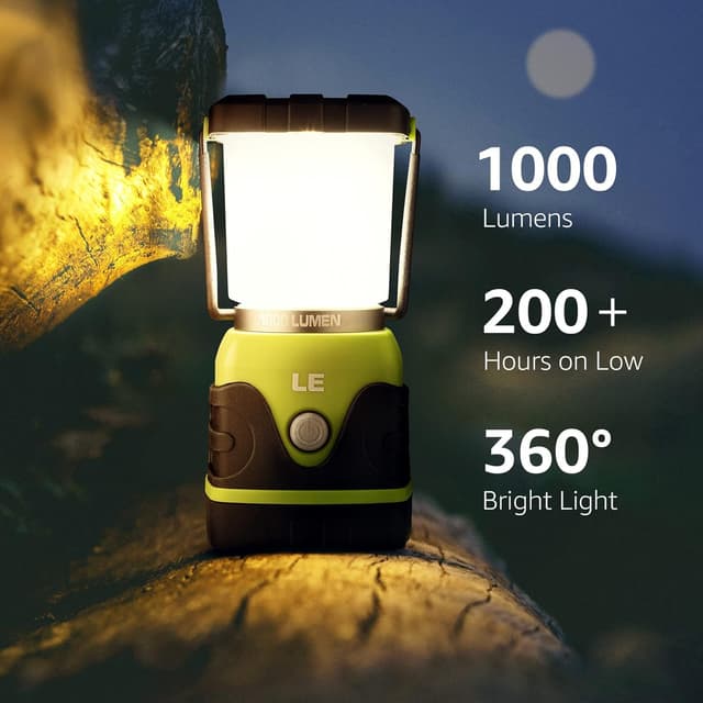 Detalle 2 de LE LED Campinglampe „Ultra Hell“ mit bis zu 1000 Lumen, 3 Helligkeiten & dimmbar – batteriebetrieben, IPX4