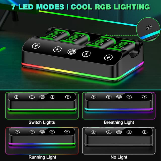 Thumbnail 6 de HEYLICOOL 4X 6200mWh rechargeable battery pack for Xbox controllers