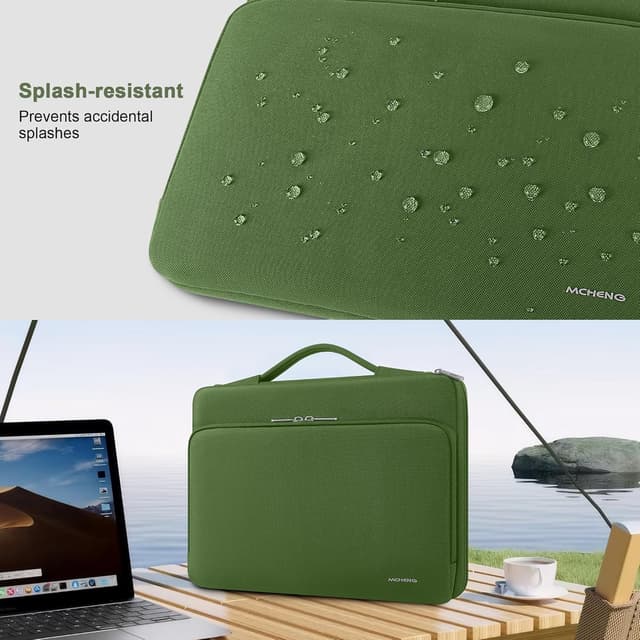 Thumbnail 6 de MCHENG Laptoptasche für 14 Zoll mit Rundum-Schutz, ausziehbarem Tragegriff und wasserabweisendem Material (grün)