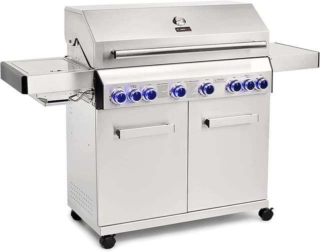 Detalle de CosmoGrill Platinum 8 Burner gas BBQ 27.7 kW