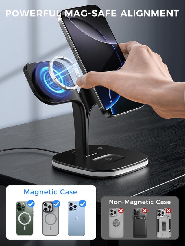 Detalle de 3-in-1 Wireless Charging Station 20W