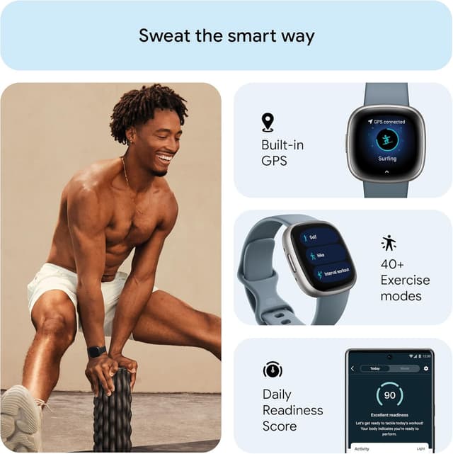 Thumbnail 1 de Fitbit Versa 4 fitness smartwatch GPS