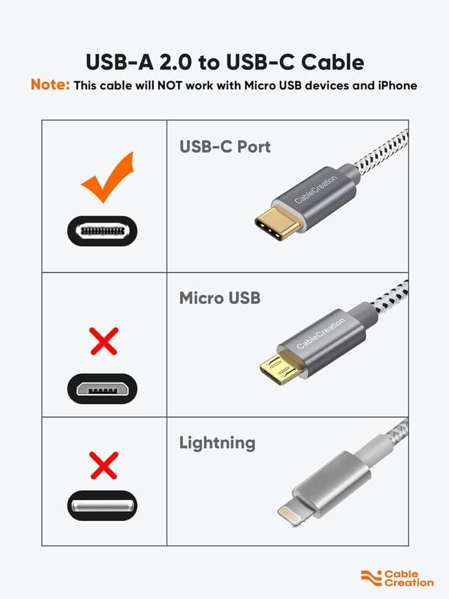 Detalle 2 de CableCreation USB C Ladekabel 15 cm 3A