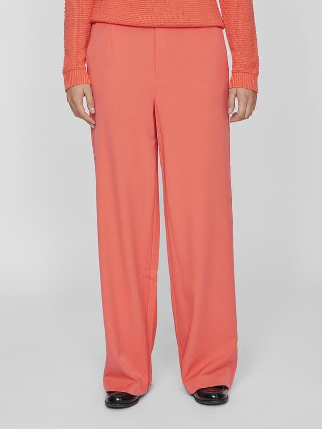 Detalle de Vila Women’s Vivarone HW Wide Pant (Noos) – high-waist wide-leg fabric trousers