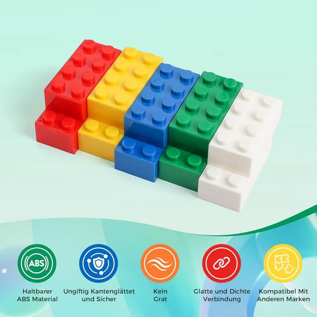 Detalle 2 de HUIZDQ 2x4 500-piece building bricks set (multicolour) for creative, compatible builds