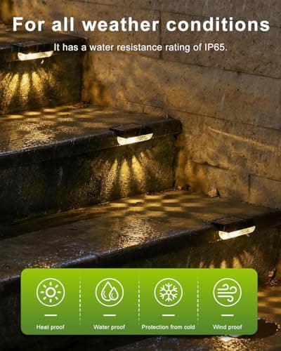 Detalle de AdalyRoma 6 x lámparas solares para exteriores con LED y sensor crepuscular