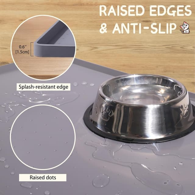 Thumbnail 2 de MateeyLife Silicone Cat & Dog Food Mat 24 x 16in