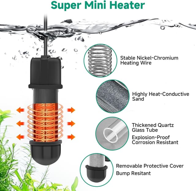 Thumbnail 3 de hygger Chauffage Aquarium Mini 50W