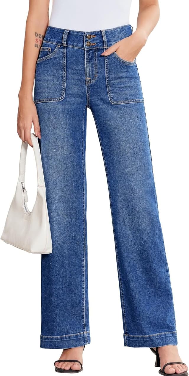 Detalle de Sidefeel Women’s Wide Leg Jeans High Waisted