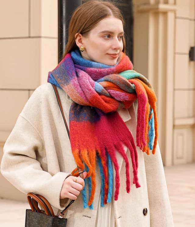 Thumbnail 6 de Wander Agio Winter Women Warm Scarf — Long Plaid 🧣