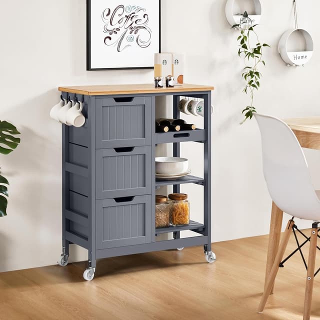 Detalle 2 de Kitchen Storage Trolley Cart 75 kg