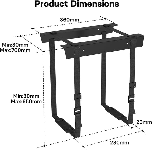 Detalle de BONTEC adjustable under desk PC mount 20kg