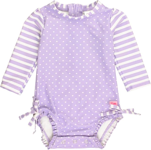 Detalle de RuffleButts UPF 50+ Long Sleeve Swimsuit