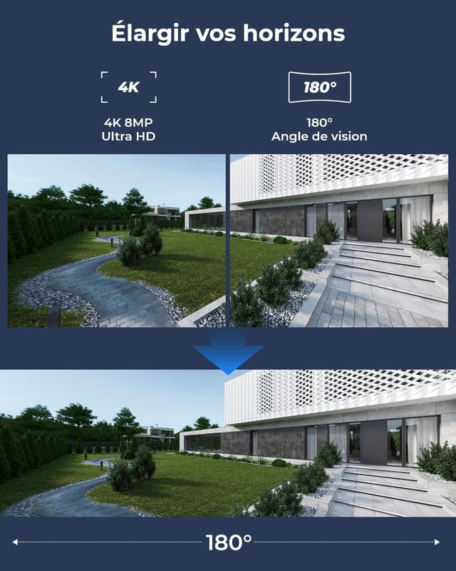 Thumbnail 1 de Reolink Caméra de surveillance solaire 4K 8MP Duo 180° WiFi 2,4/5 GHz — vision nocturne couleur et audio bidirectionnel