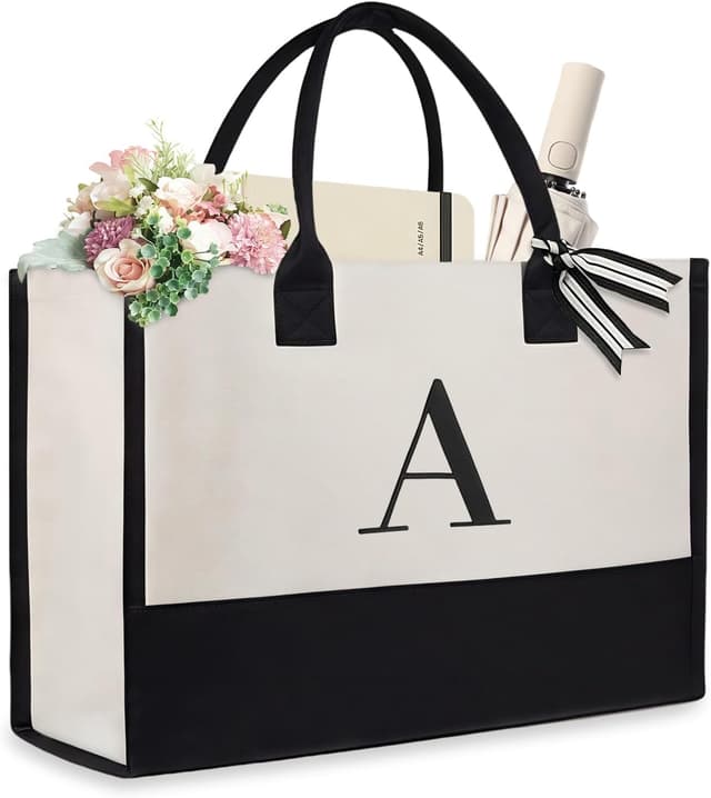 Detalle de Aucuu Borsa Tote da Donna grande in tela con tracolla per laptop fino a 15,6 pollici