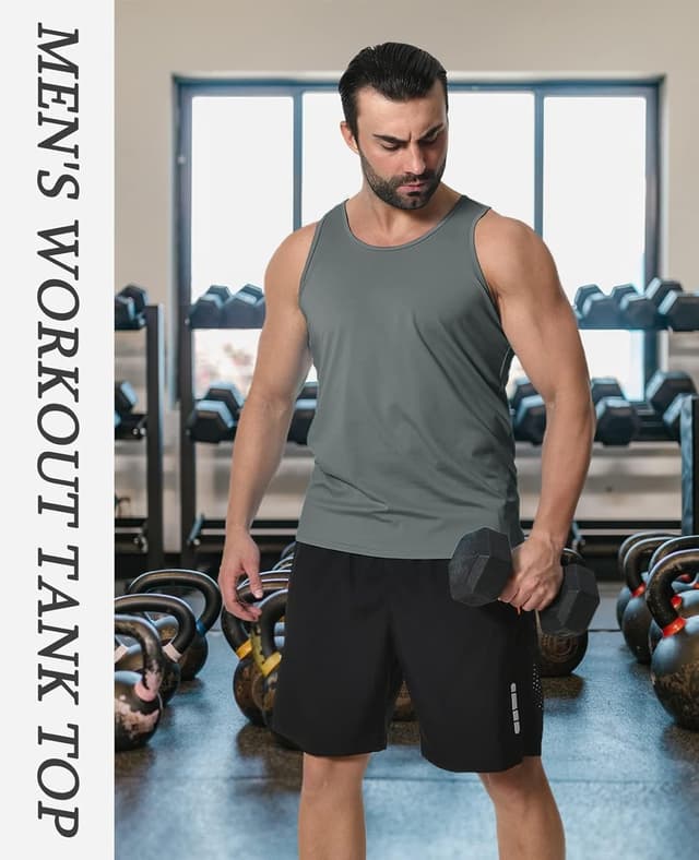 Detalle 2 de MAGCOMSEN Men’s Sleeveless Vests (UPF 50+ Quick-Dry) Vented Gym & Running Tank Top