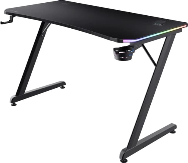 Detalle de Trust GXT709 Luminus RGB Gaming-Schreibtisch (120 x 60 cm) in Schwarz
