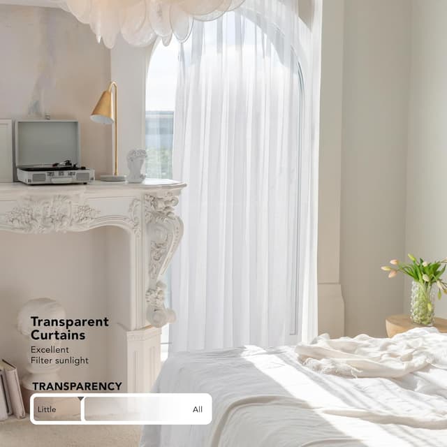 Thumbnail 6 de Deconovo Voile Vorhang 280x140 Weiß