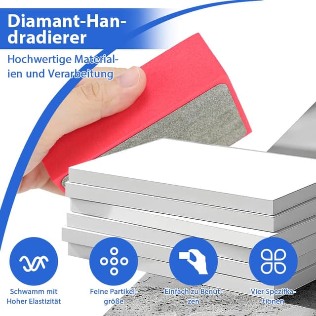 Thumbnail 6 de Tyafzzn Diamant-Handpolierpads (4er-Set) für Glas- und Fliesen-Schleifen mit 60/100/200/400er Körnung