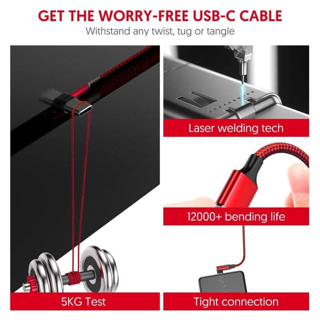 Detalle 2 de ZJXD USB C Charger Cable 3Pack 3M set