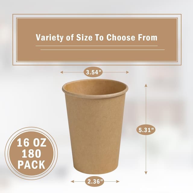 Thumbnail 1 de Lamosi 16 oz Kraft Paper Cups 🥤