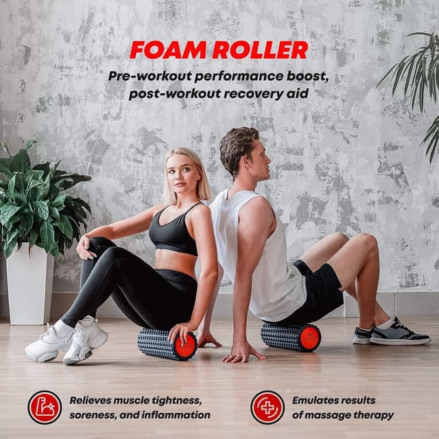 Detalle 2 de ELVIRE SPORT Elvire Sport Foam Roller Set with Massage Ball | Deep Tissue Recovery for Back, Legs, Neck & Plantar Fasciitis
