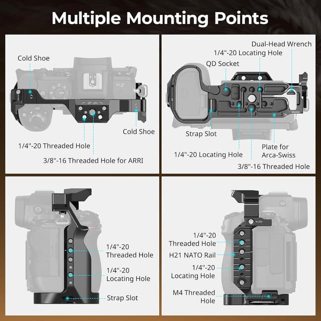 Detalle 2 de SMALLRIG Cage pour Nikon Z5 II / Z5 / Z6 / Z6II / Z7 / Z7II (5257) en alliage d’aluminium
