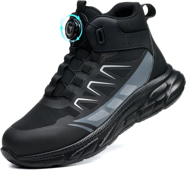 Detalle de SROTER Safety Boots steel toe cap work trainers – lightweight, non-slip, breathable protection