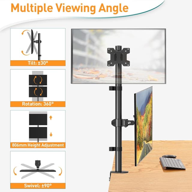 Thumbnail 2 de ELIVED EV4012 dual monitor arm 80cm