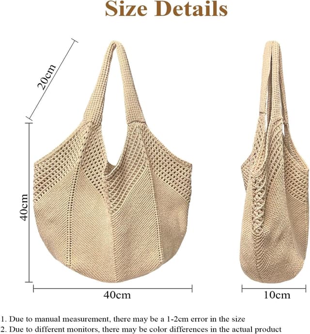 Thumbnail 6 de Mabecol Sac de plage femme en polyester tricoté, grand cabas à bandoulière