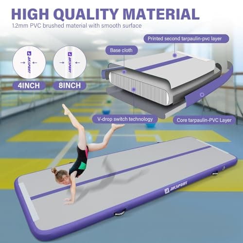 Detalle de AKSPORT Gymnastics Air Mat Inflatable Tumble Track