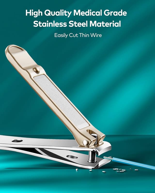 Detalle de MR.GREEN Nail Clipper Set (MR-6103) – stainless steel nail care tools with leather-style case