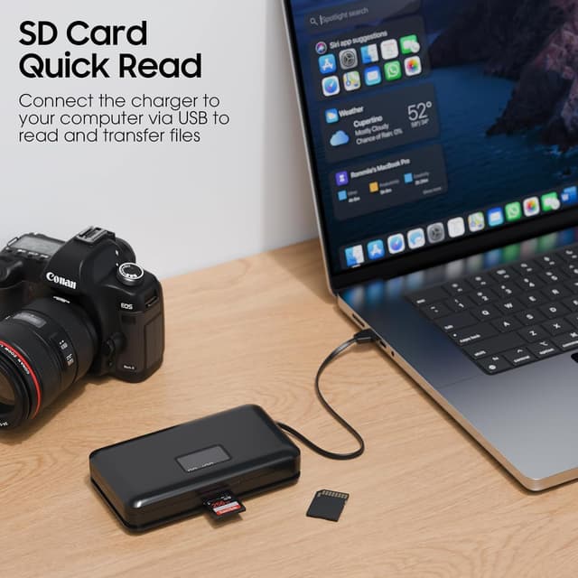 Detalle 2 de LP-E10 Battery 2-Pack 1600mAh & Digital Display Dual USB Charger for Canon LP-E10