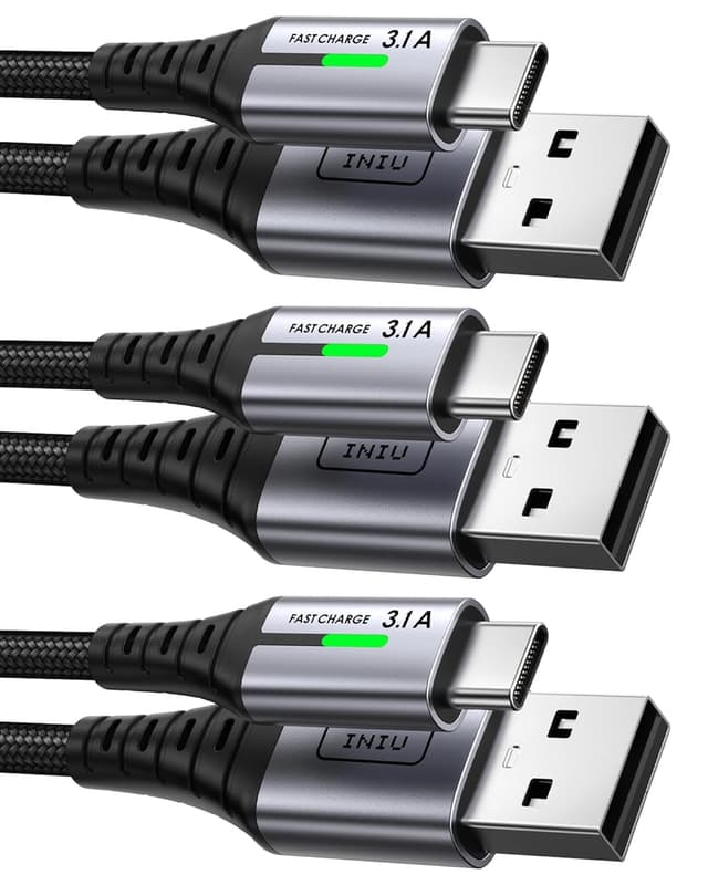 Detalle de INIU USB‑C Kabel 3er‑Set 2m+2m+0,5m, 3,1A