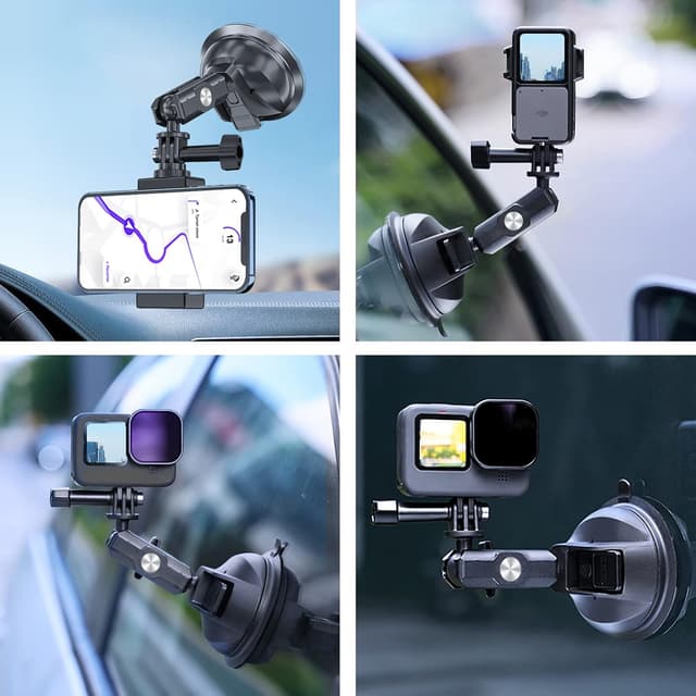 Detalle 1 de TELESIN car mount suction 93 mm 360°