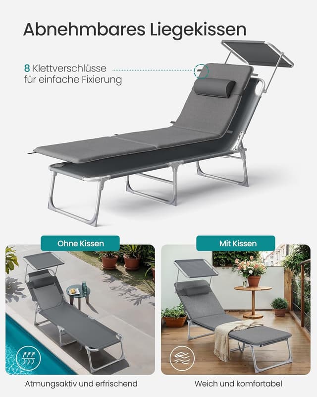 Thumbnail 4 de SONGMICS Sonnenliege GCB19UM klappbar
