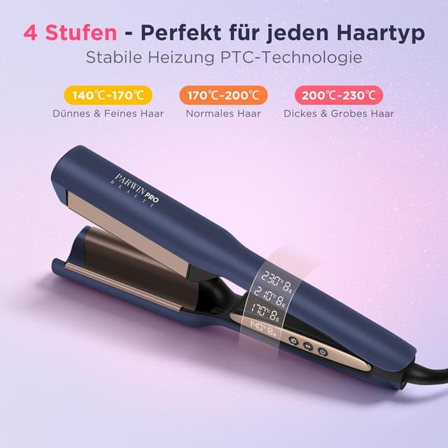 Detalle 2 de PARWIN PRO BEAUTY Meerjungfrauen Deep Waves Welleneisen 25 mm (PARWIN PRO BEAUTY, Doppelzylinder, Timer & LED)