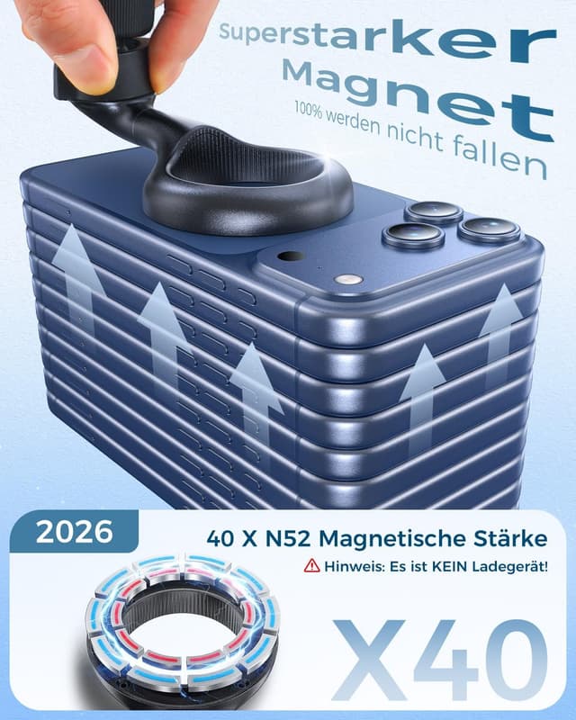 Detalle de MRGLAS Handyhalterung Auto 2026 mit starker Magnetkraft