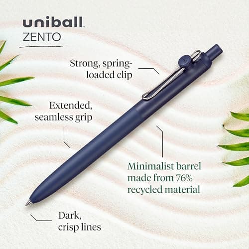 Detalle 2 de uniball Zento 0.7mm Gel Retractable Pens, Dozen 🖊