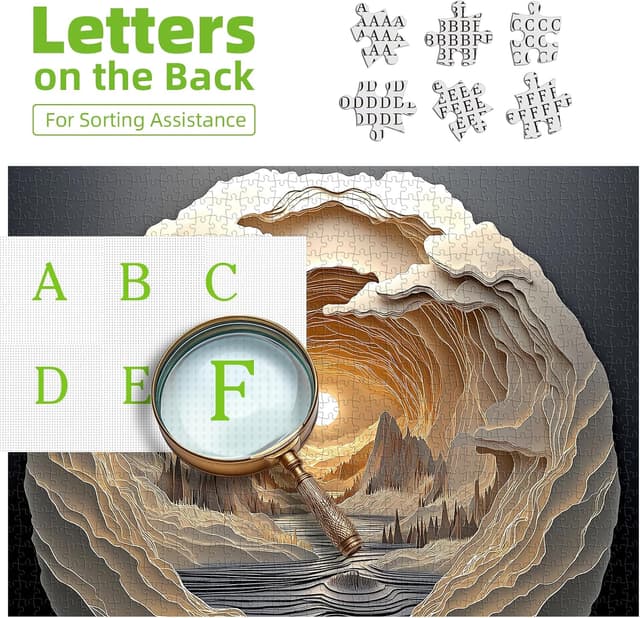 Detalle de 3D Visual Art Puzzles for Adults 500-Piece Cave Dawn Jigsaw Puzzle