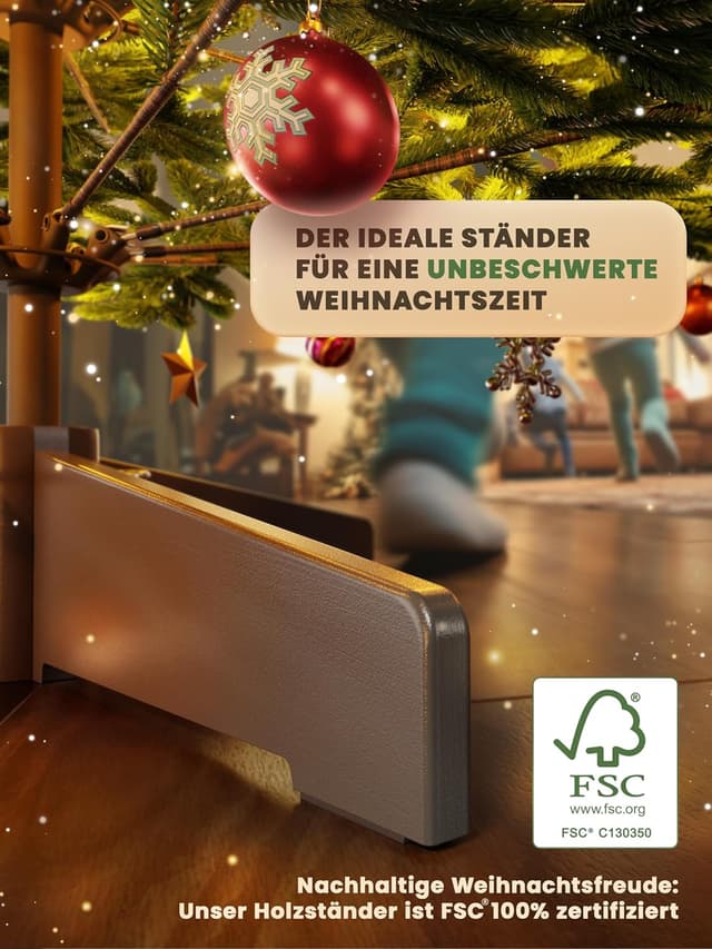 Detalle de ArtiTree künstlicher Weihnachtsbaum Nordfichte (Nordfichte) – 210 cm, FSC-Holzständer & reißfeste Tragetasche (ohne Beleuchtung)