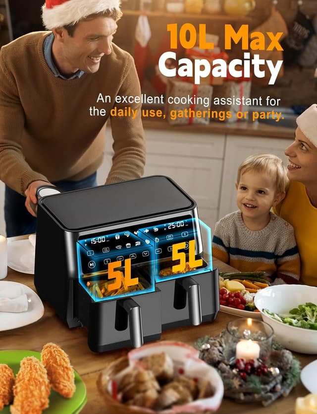 Thumbnail 6 de 10L Dual Air Fryer with Sync Cook