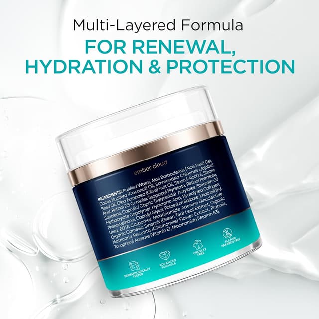 Detalle de Collagen NAD+ Retinol, Niacinamide & Hyaluronic Acid Face Cream (Airless Pump) — Day & Night Anti-Aging Moisturizer, 1.7 oz