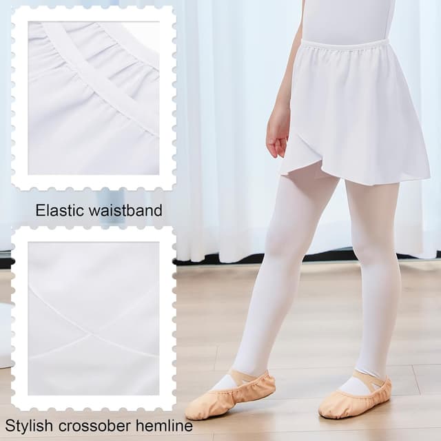 Detalle de Bezioner Ballet Skirt Pull-On Dance Skirt with Elastic Waistband