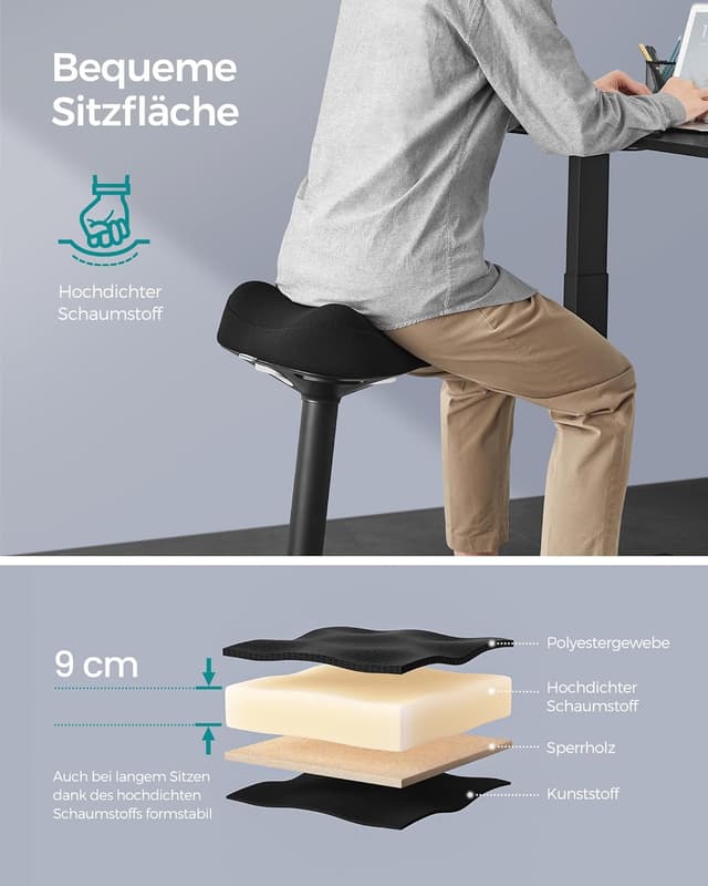 Thumbnail 4 de SONGMICS OSC008B01 Stehhocker, höhenverstellbar 58–83 cm